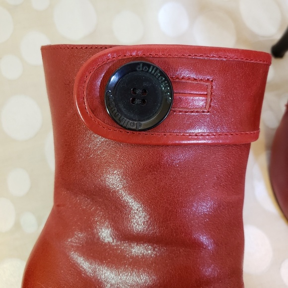 Dollhouse red leather ankle boots sz 7 - Picture 3 of 5